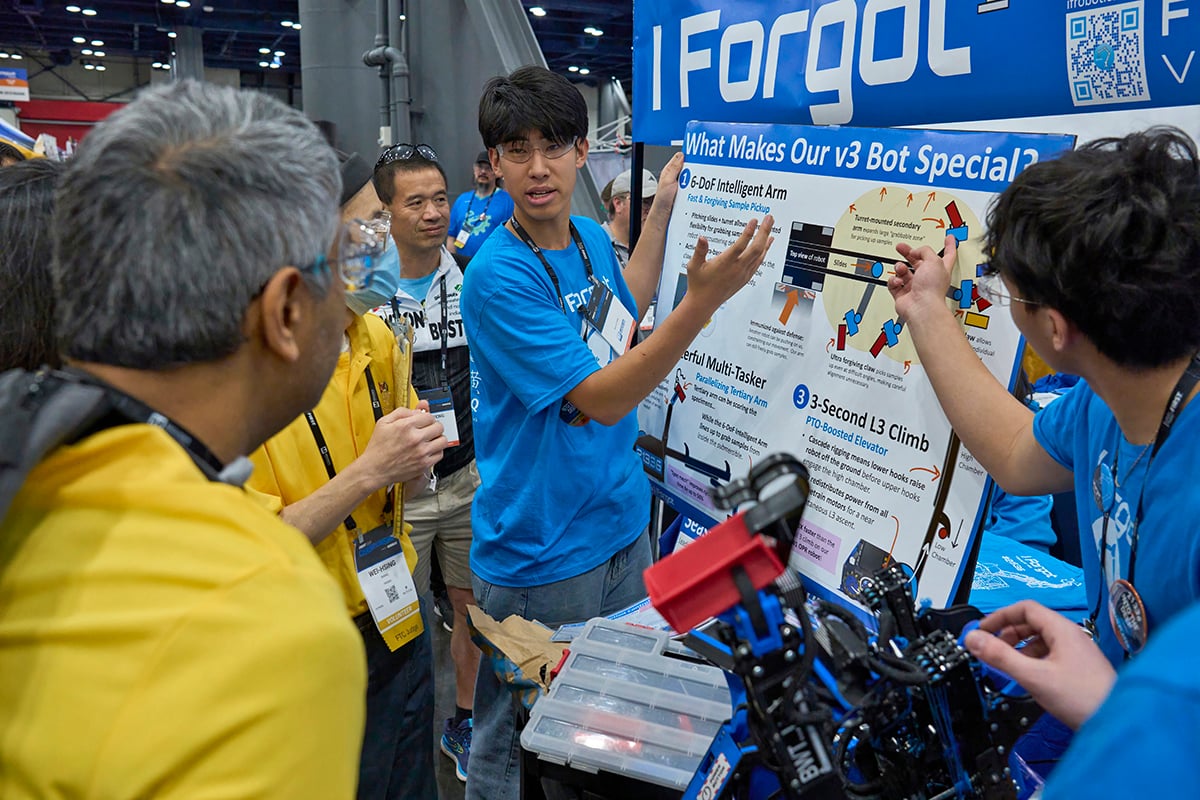 FIRST Tech Challenge team presenting their ideas to judges